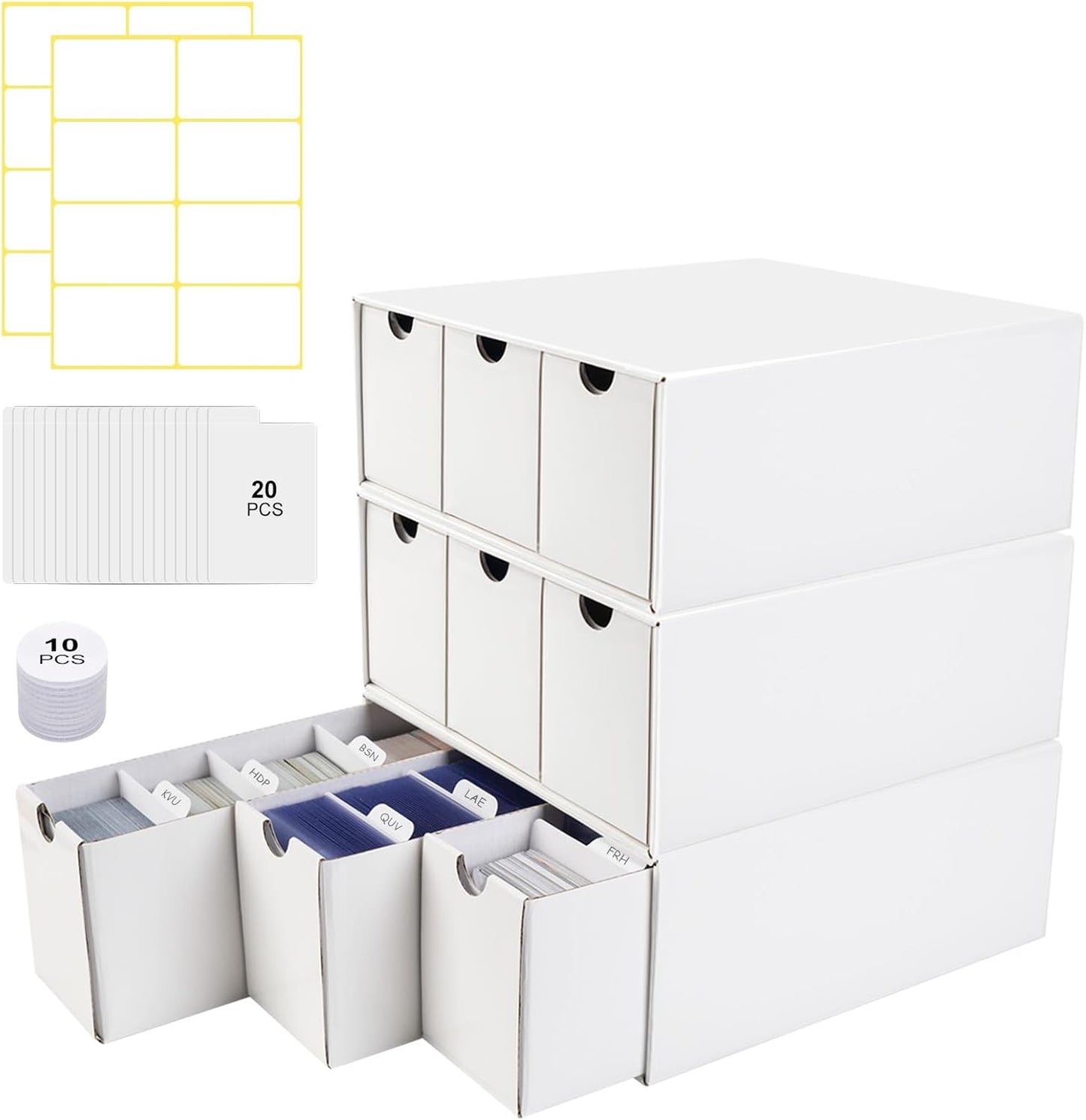 Hot Trading Card Storage Box, 9 Drawer Top Loaders Storage Box with 60 Card Dividers, Cardboard Trading Card Organizer for Collectible Cards Games,Card Box Fits For TCG,MTG,TCG and Basktaball Cards