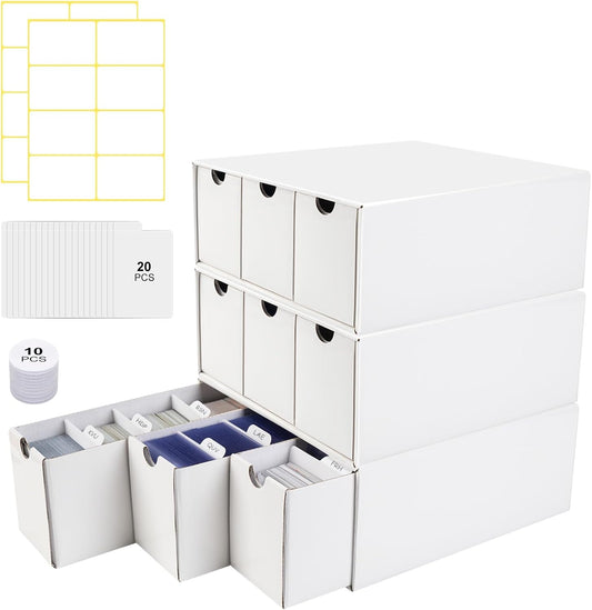 Hot Trading Card Storage Box, 9 Drawer Top Loaders Storage Box with 60 Card Dividers, Cardboard Trading Card Organizer for Collectible Cards Games,Card Box Fits For TCG,MTG,TCG and Basktaball Cards