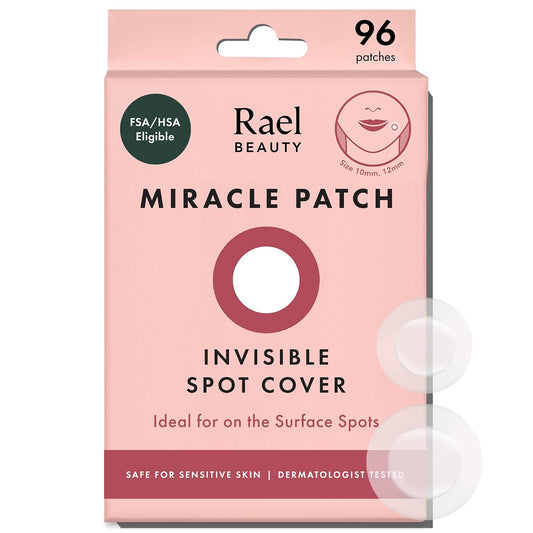 HotRael Miracle Invisible Spot Cover Hydrocolloid Acne Pimple Patches (96 Ct) | Ultra-Thin Patch for Face, Absorbs Fluid From Blemishes, Facial Sticker, Korean Skin Care, Pore Care, 2 Sizes