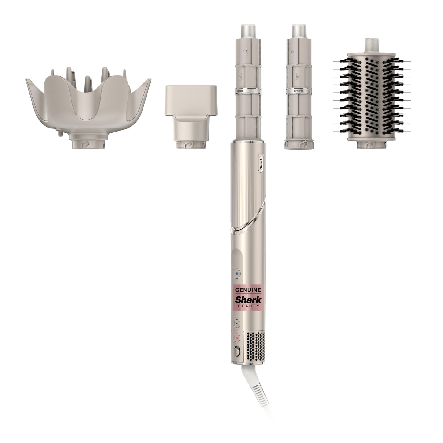 HotShark FlexStyle | Air Multi-Styler & Drying System | Hair Dryer Brush for Blowouts with Coanda Auto- Wrap Curlers, Oval & Paddle Brush & Concentrator Attachment | Stone | HD430