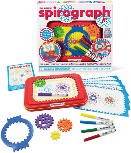HotSpirograph Jr. — Jumbo Sized Gears Classic Retro Toy For Spiral Drawing Art Design Toy Kit for Smaller Hands — For Kids Ages 3 and Up