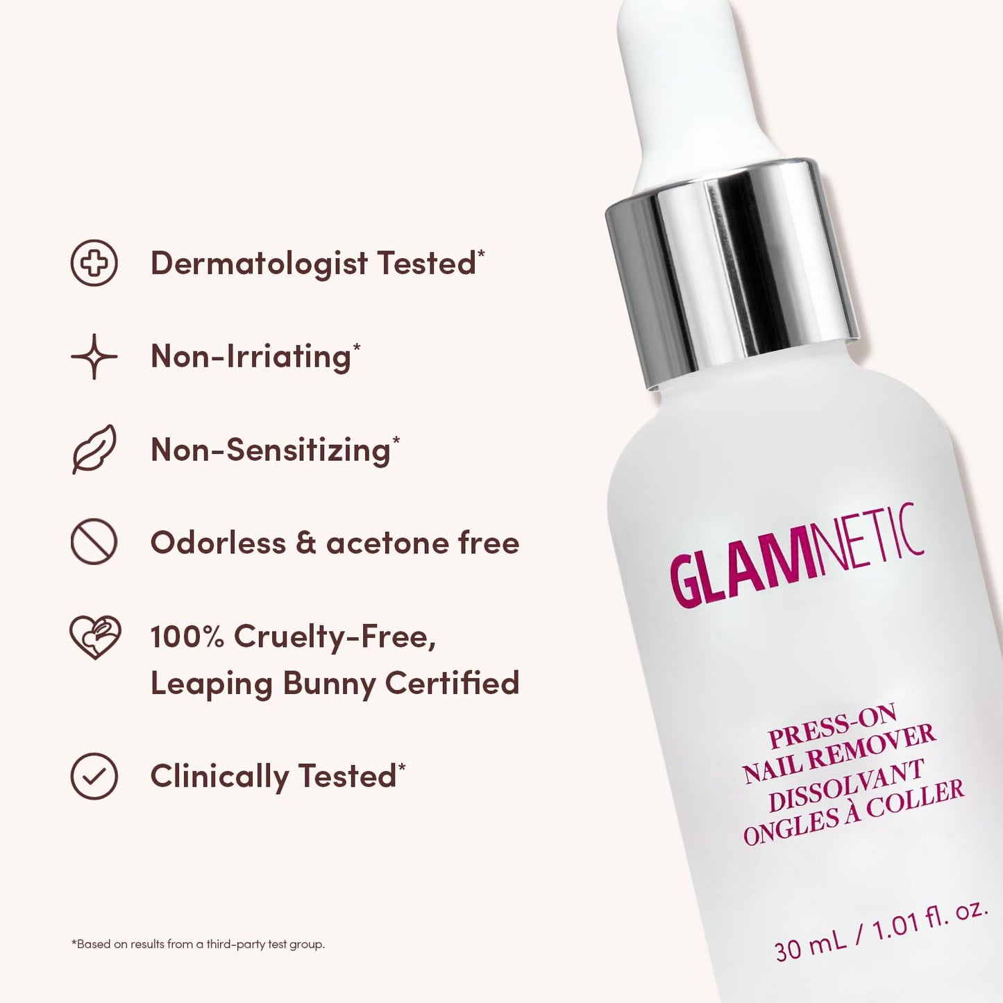 HotGlamnetic Press On Nail Remover | Odorless, No Acetone, Gentle Press-On Nail Remover Serum for Fake Nails | 30 ml/1.01 fl. oz.