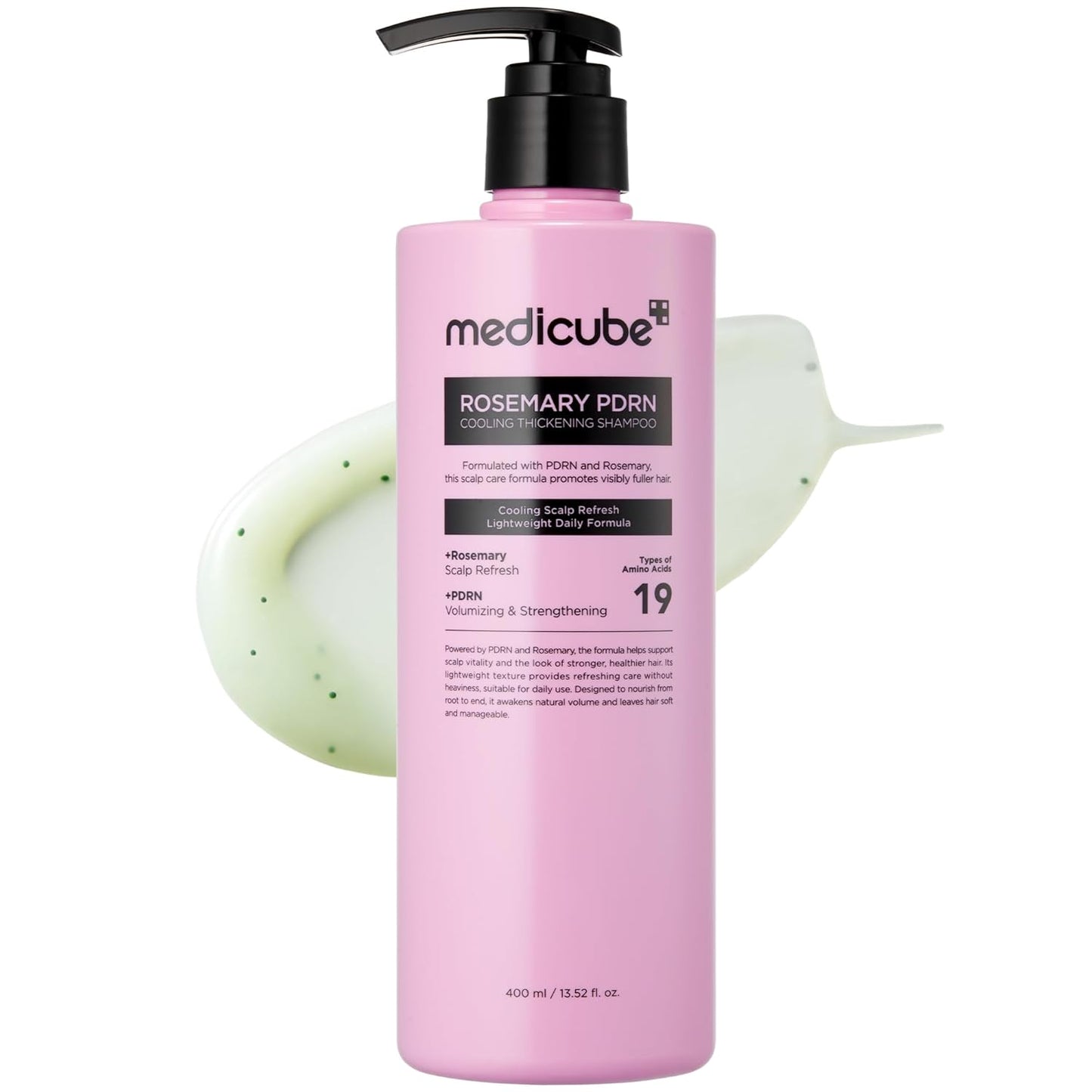 Hotmedicube Rosemary PDRN Clarifying Thickening Shampoo | Cooling, Clarifying Care for Thinning, Weak & Flaky Hair | Amino Acid Complex for Stronger, Thicker-Looking Hair | Korean Hair Care, 13.52 fl.oz