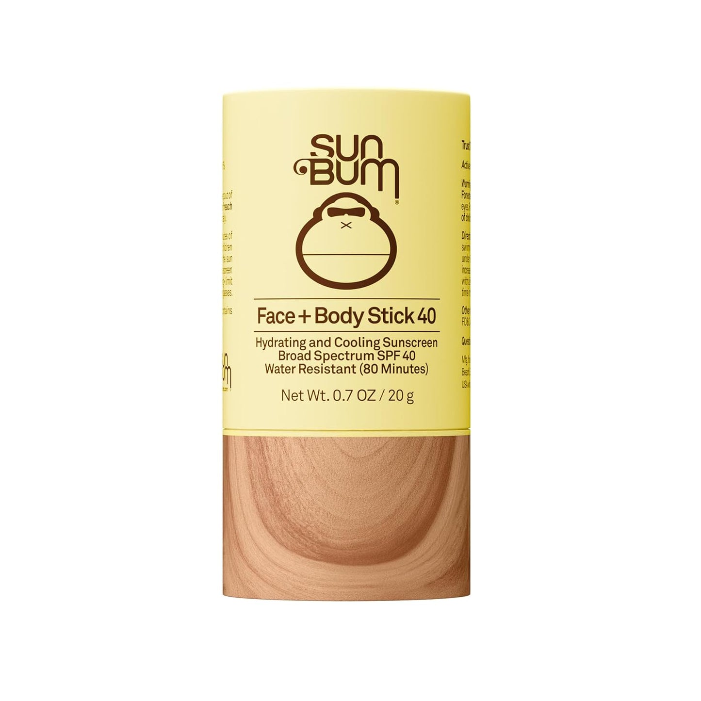 HotSun Bum Original SPF 40 Cooling Face and Body Sunscreen Stick - Water resistant Broad Spectrum Facial Sunscreen - Hawaii 104 Act Compliant (Made Without Octinoxate & Oxybenzone) - Travel Size - 0.7 oz