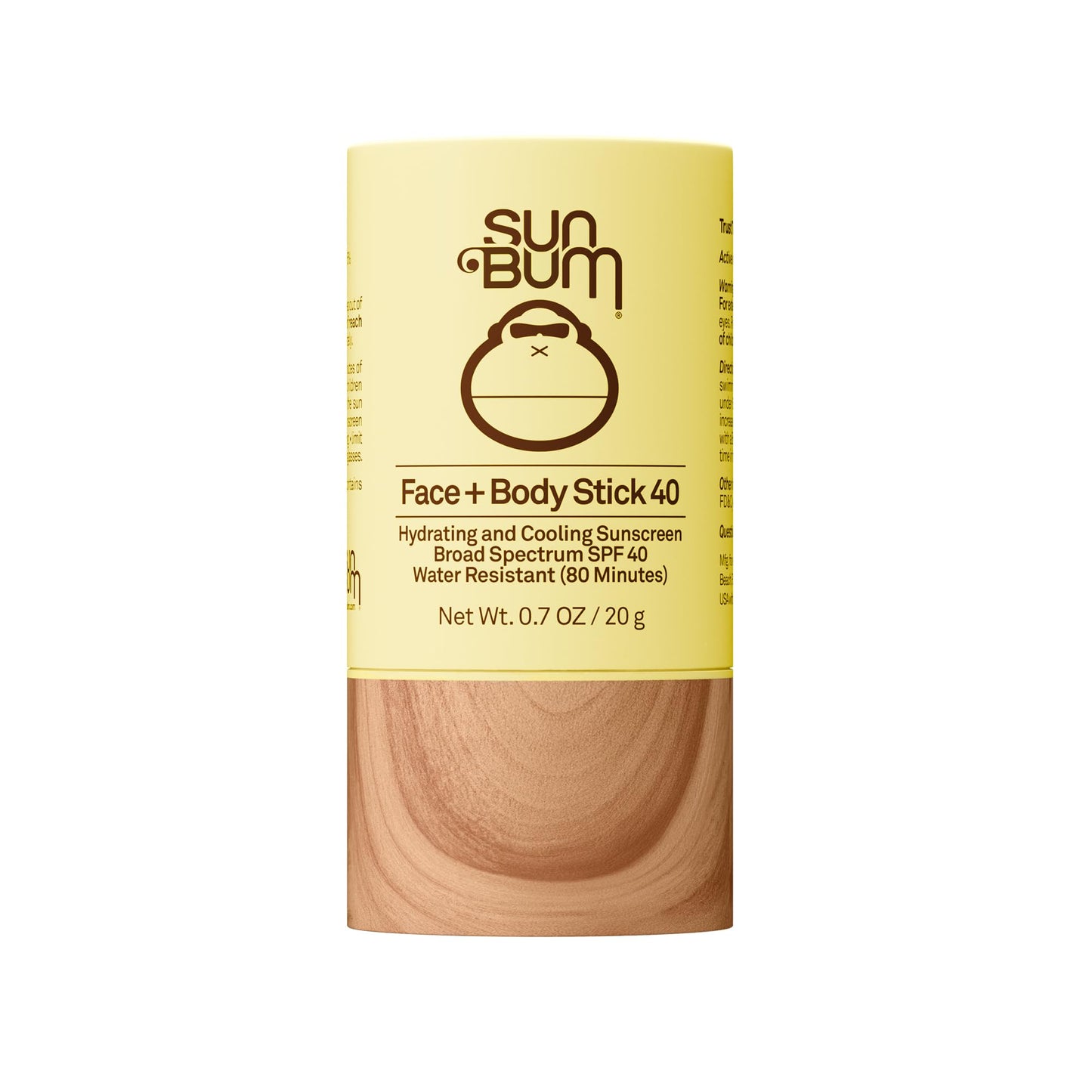 HotSun Bum Original SPF 40 Cooling Face and Body Sunscreen Stick - Water resistant Broad Spectrum Facial Sunscreen - Hawaii 104 Act Compliant (Made Without Octinoxate & Oxybenzone) - Travel Size - 0.7 oz
