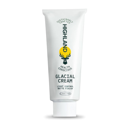 HotHighland Glacial Cream - Hair Styling Cream- Smooths, Hydrates, De-Frizzes, Texturizes & Defines - Low Hold Matte Finish for All Hair Types - Natural Ingredients that Boost Hair & Scalp Health- 2.5 oz