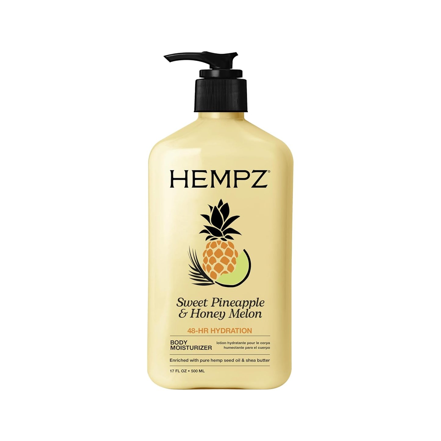 HotHEMPZ Body Lotion - Sweet Pineapple and Honey Melon - Daily Moisturizing Cream - 17oz