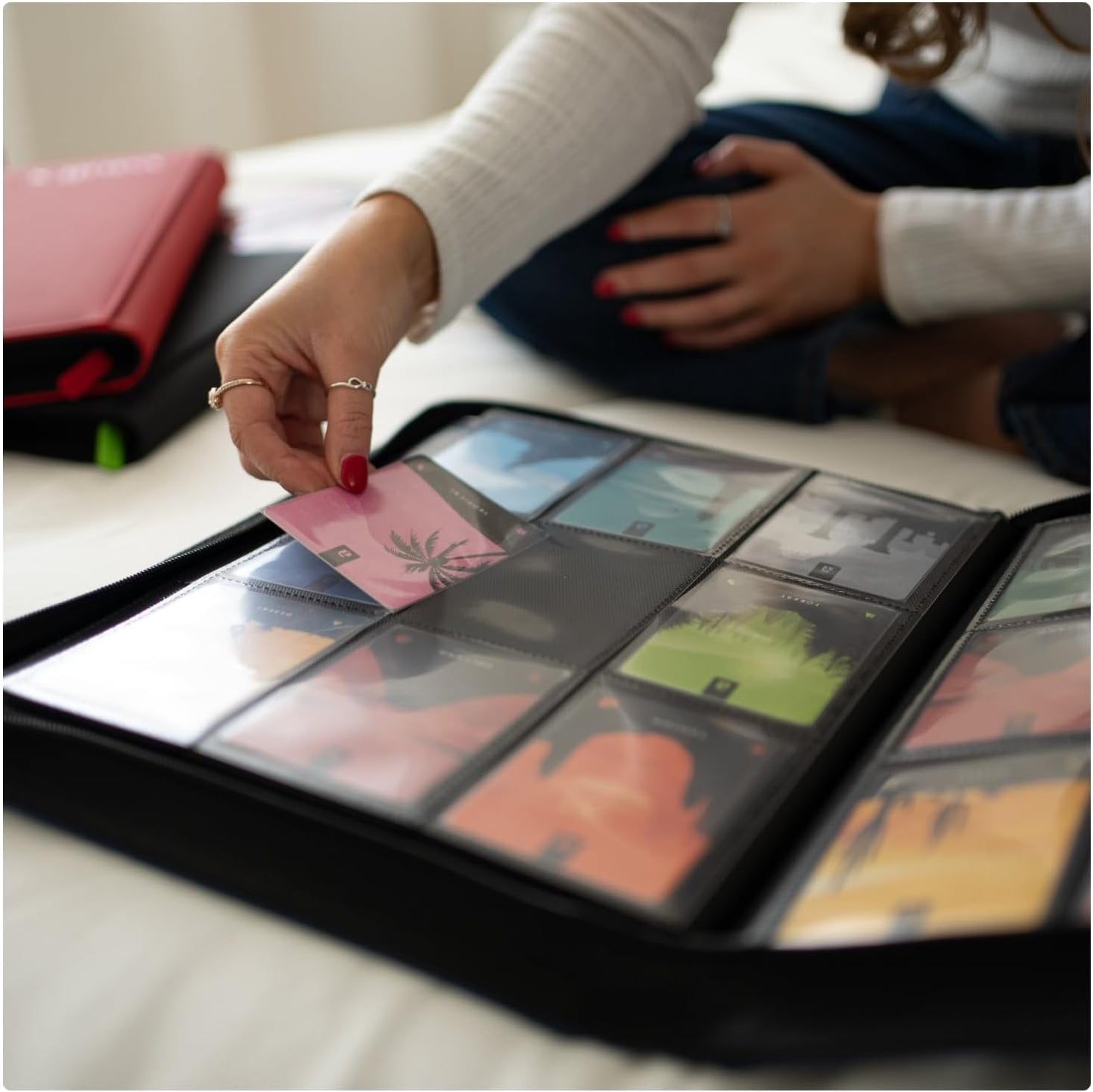 HotVault X 9 Pocket Zip Trading Card Binder 360 Cards Exo-Tec (Black) | Holds 360 standard-size TCG cards in 20 side-loading 9-pocket pages. Padded, water-resistant Exo-Tec cover.