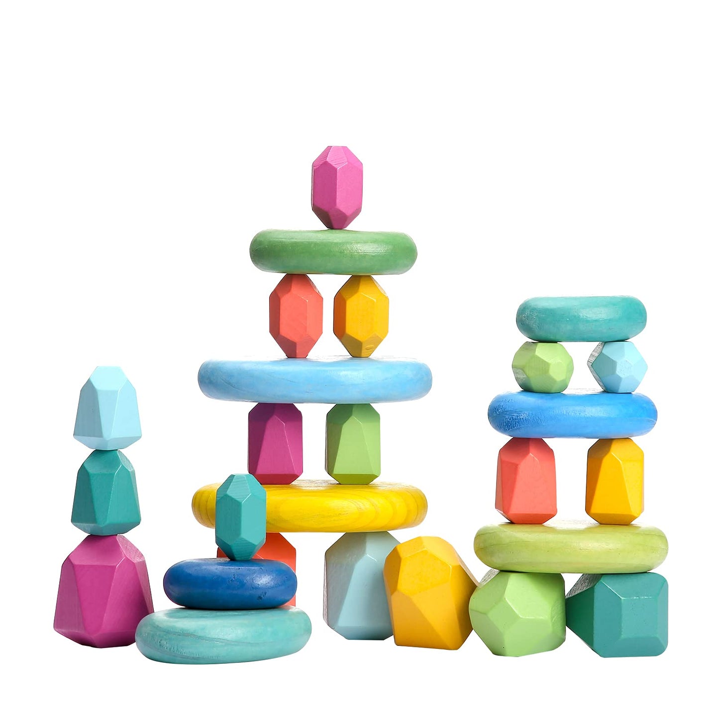 Hot OESSUF Extra-Large Stacking Rocks for Toddlers 1-3, 16 PCS Wooden Montessori Toys, Safe Smooth Jumbo Balancing Stones for Open-Ended Sensory Play, STEM Building Blocks for Boys & Girls