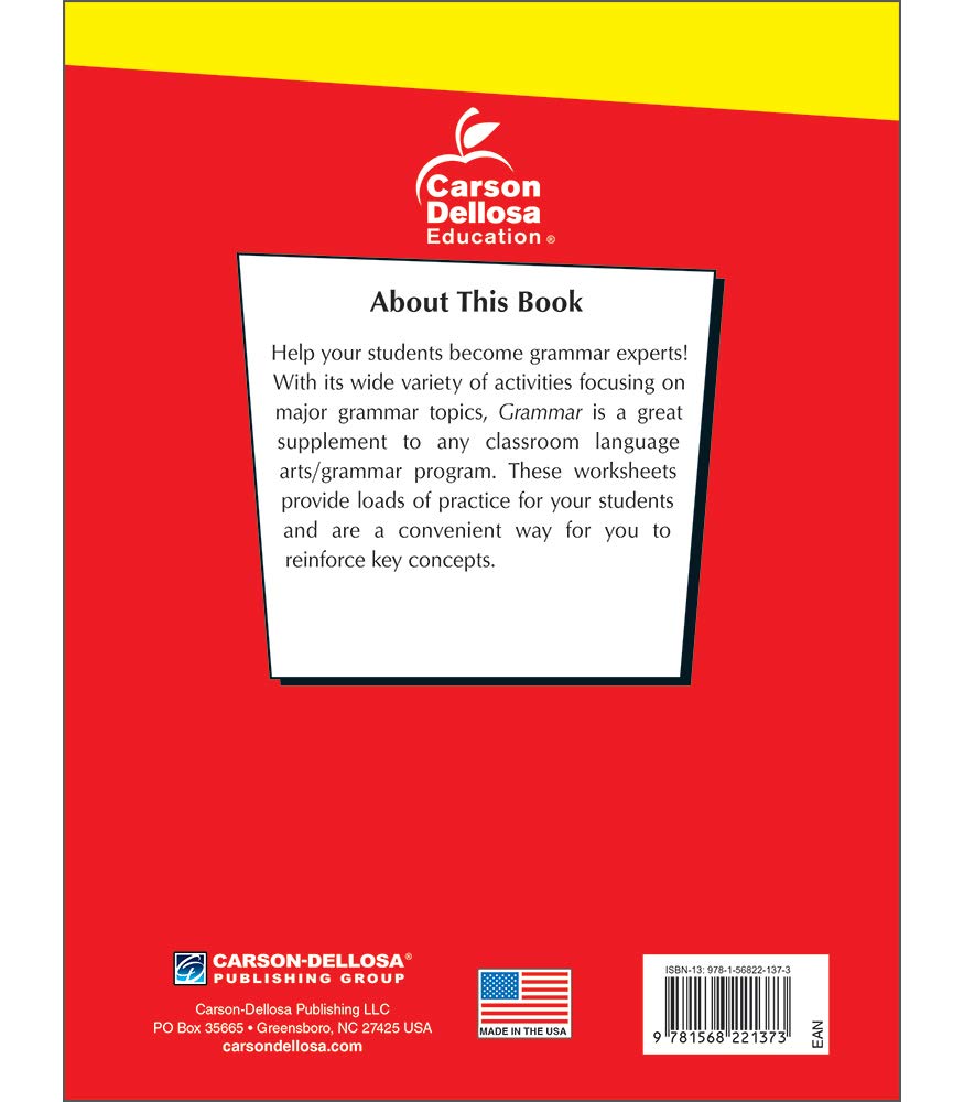 Hot Carson Dellosa | Grammar Reproducible Activities Workbook | 7th–8th Grade, 128pgs (Volume 12)