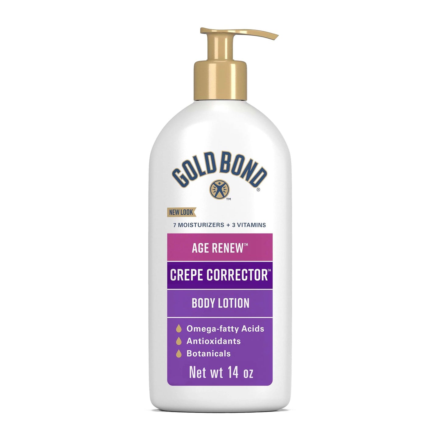 HotGold Bond Age Renew Crepe Corrector Body Lotion, Replenishing & Smoothing Formula, Gold Bond Crepe Corrector Body Lotion, 8 oz