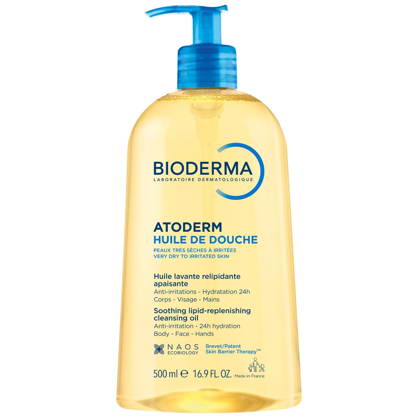 HotBioderma Atoderm Shower Oil, Cleansing Oil For Face & Body, Nourishing Cleansing Oil For Dry to Atopic Sensitive Skin For Softer & Smooth Skin For Your Whole Family