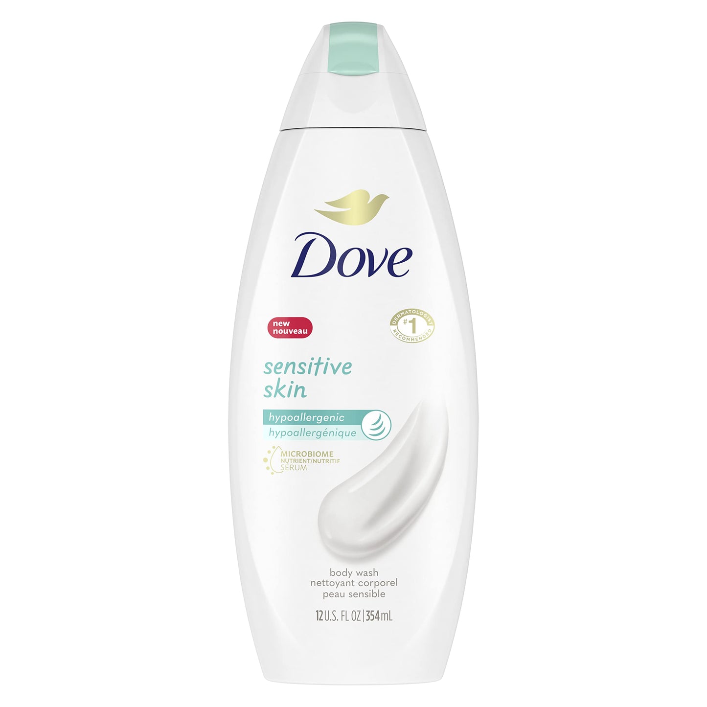 HotDove Body Wash with Pump Sensitive Skin For 24hr Lotion-Soft Skin Moisturizing Skin Cleanser Gentle Hypoallergenic Formula with No Sulfates No Parabens 30.6 oz