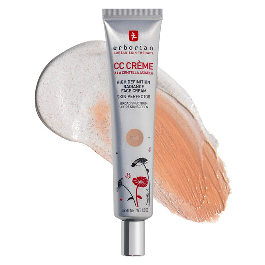 HotErborian CC Cream, Color Correcting, Tone-Evening Korean Skincare Makeup Hybrid, Moisturizes, Lightweight, Blurs Skin, Natural, Luminous Finish