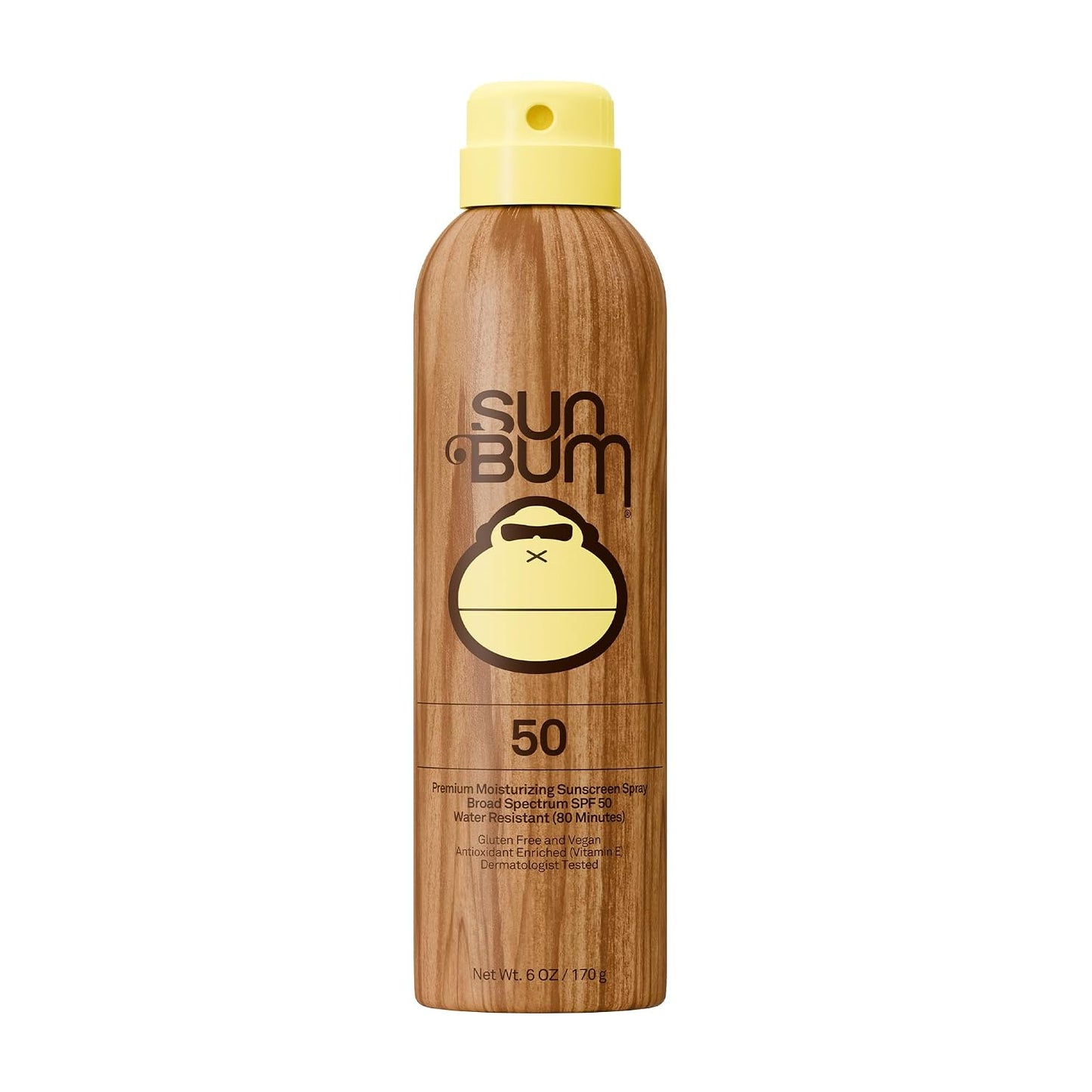 HotSun Bum Original SPF 50 Sunscreen Body Spray - Broad Spectrum Moisturizing Sunscreen with Vitamin E - Hawaii 104 Act Compliant (Made without Octinoxate & Oxybenzone) - 6 oz