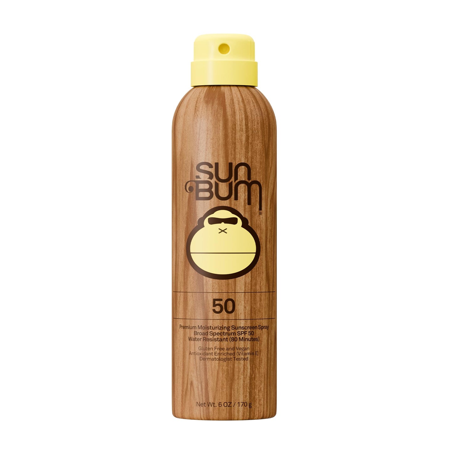 HotSun Bum Original SPF 50 Sunscreen Body Spray - Broad Spectrum Moisturizing Sunscreen with Vitamin E - Hawaii 104 Act Compliant (Made without Octinoxate & Oxybenzone) - 6 oz