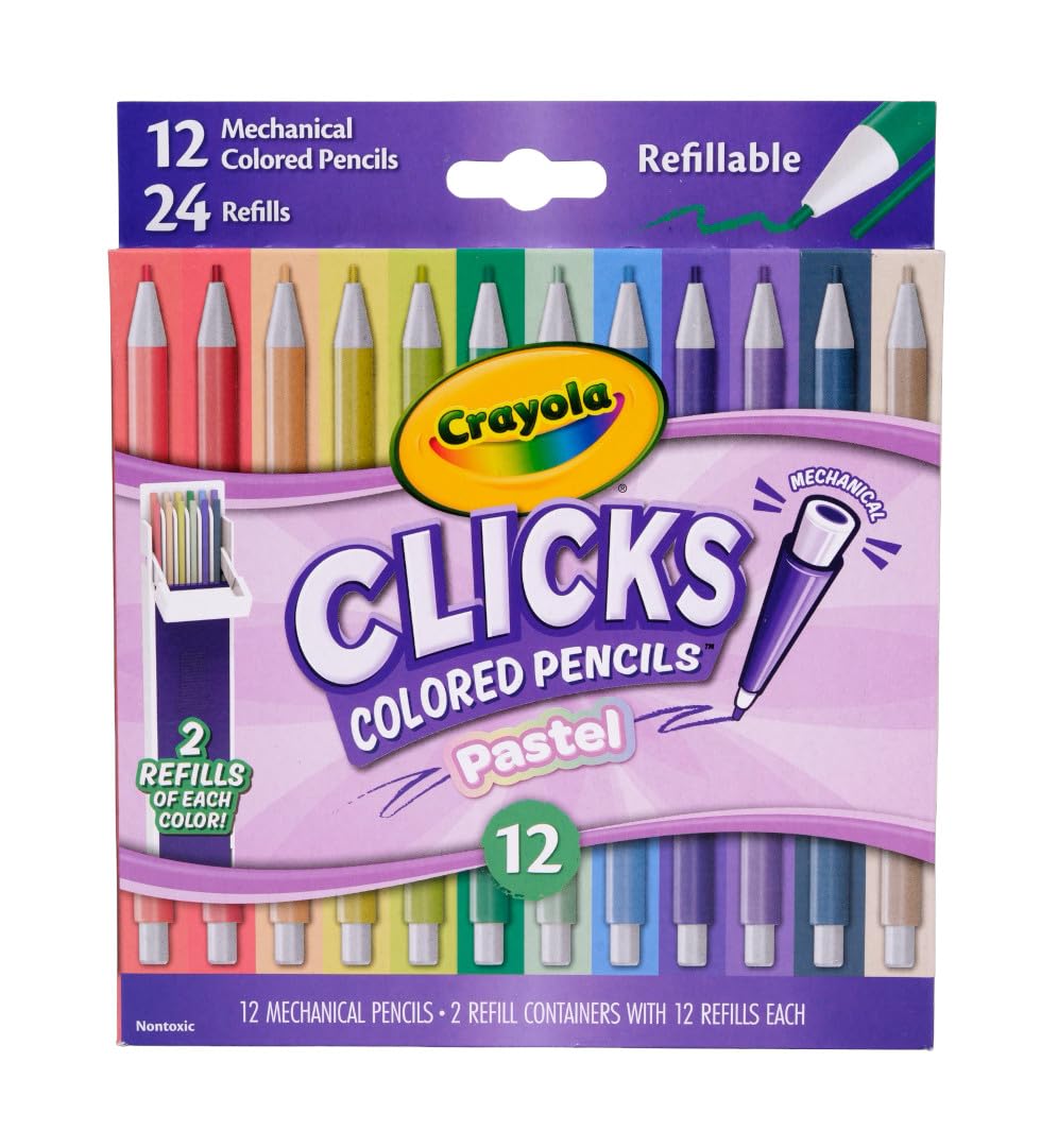 HotCrayola Clicks Retractable Tip Markers (10ct), Washable Cone Tip Art Marker Set, Cute Aesthetic School Supplies, Classroom Must Haves, Ages 3+