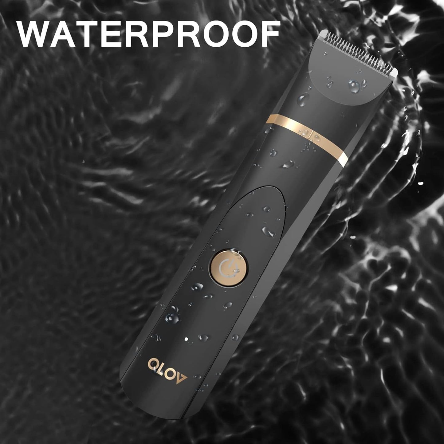 HotOLOV Electric Body Hair Trimmer - Groin Trimmer for Men - Bikini Trimmer Women - Wet/Dry Shaver Groomer, Replaceable Ceramic Blade Heads, USB Recharge Dock, Waterproof Hygiene Razor,Black