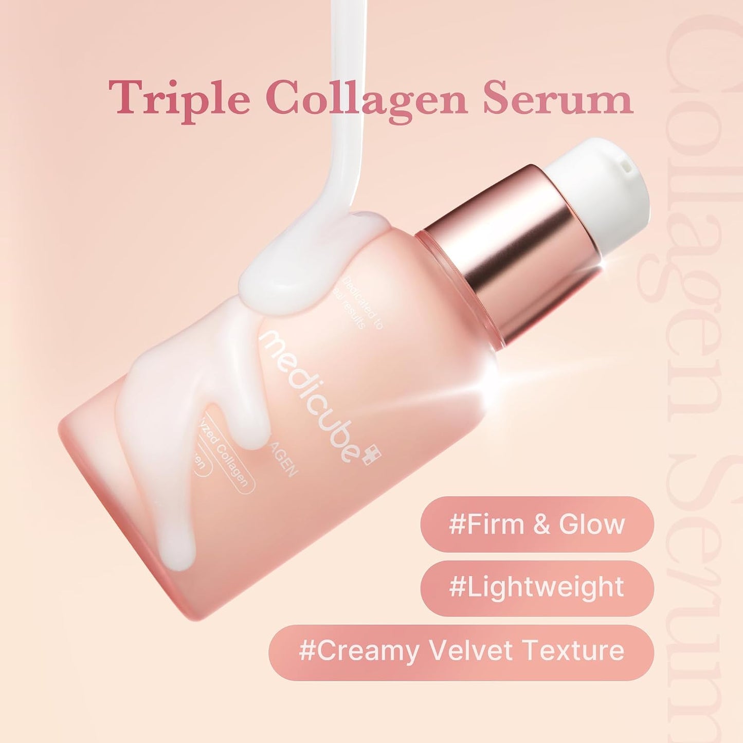 HotMedicube Triple Collagen Serum 1.85 fl.oz - Nourish dull skin with Triple Collagen Complex - A lightweight serum with Niacinamide and Hyaluronic Acid - Korean Skincare