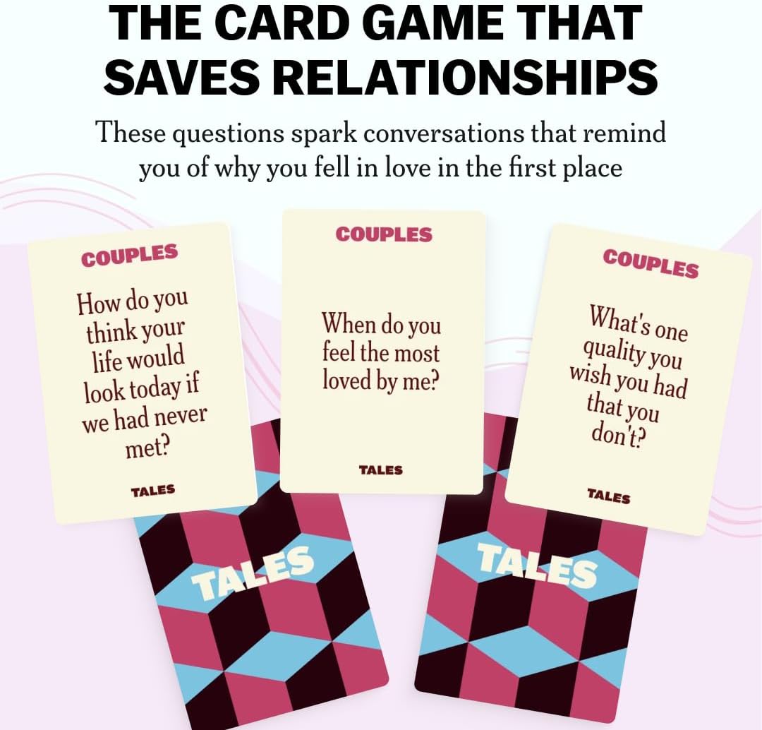 HotTALES 150 Conversation Cards, Perfect for Dinners, Road Trips, Classrooms & Game Nights, Gifts & Gatherings, Conversation Starters to Spark Creativity (Couples Edition)