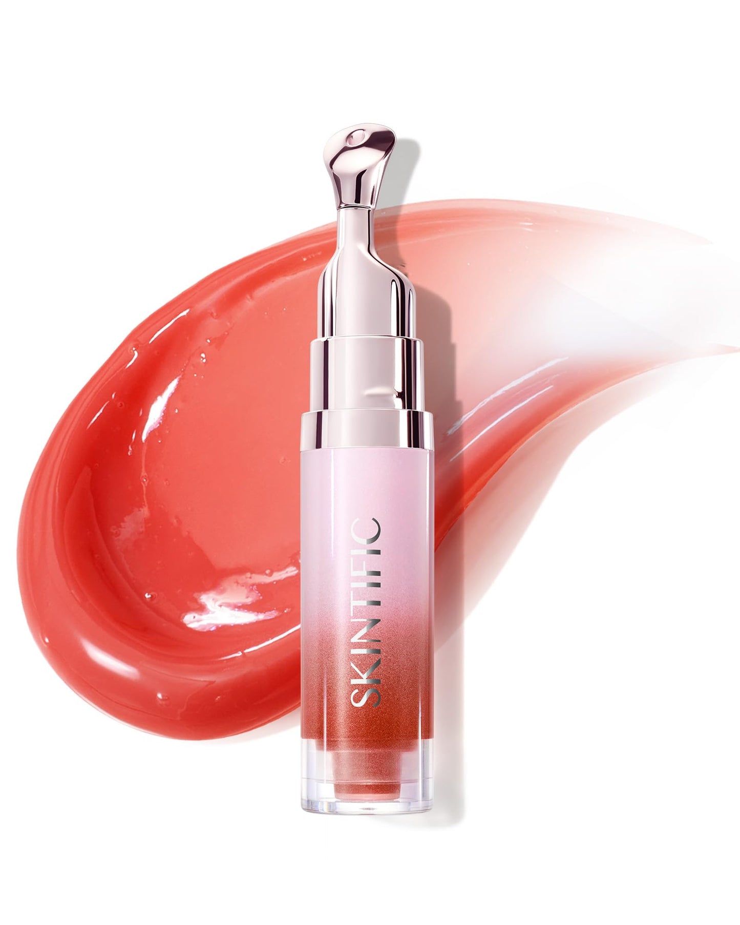 HotSKINTIFIC Brightening Lip Serum, Hydrating & Plumping (00 Clear) | Tinted Lip Gloss with Peptide, Moisturizing Lip Balm with Polypeptides & Squalane for Glossy Sheer, Smooth Lips