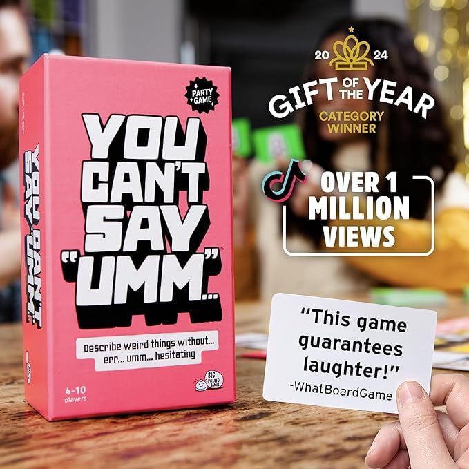 HotYou Can't Say UMM Party Game for Kids and Adults, Ages 8+ | Beat the Timer, Rivals Ding the Bell, Rules Change Each Round, Quick and Competitive, 4-10 Players, Backyard BBQ Fun