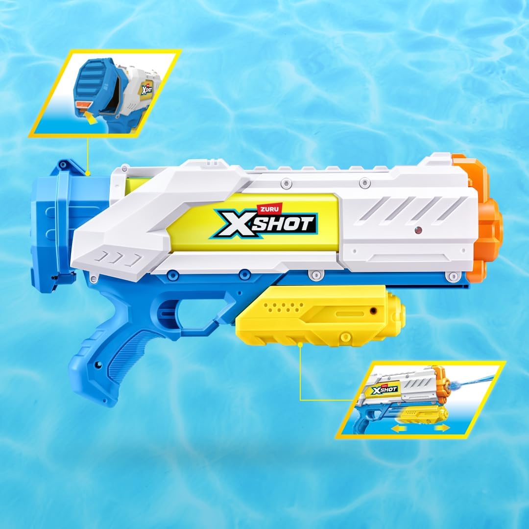 HotXSHOT Water Fast-Fill Medium Water Blaster (2 Pack) by ZURU, Watergun, 2 Pack X Shot Water Blaster (Fills with Water in just 1 Second!)