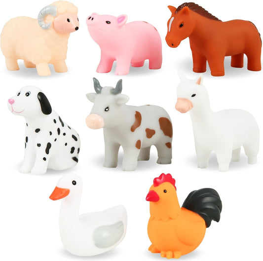 Hot XY-WQ Bath Toys No Hole, for Infants 6-12& Toddlers 1-3, No Hole Bathtub Toys (Animal Ⅱ, 8 Pcs with Mesh Bag)
