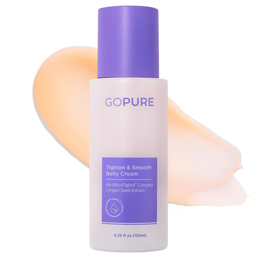 HotGOPURE Tighten & Smooth Belly Cream - Clinically Tested with MicroTight4 Complex to Reduce the Appearance of Cellulite & Stretch Marks - Quick Absorbing for Smoother, Firmer-Looking Skin, 4.25oz