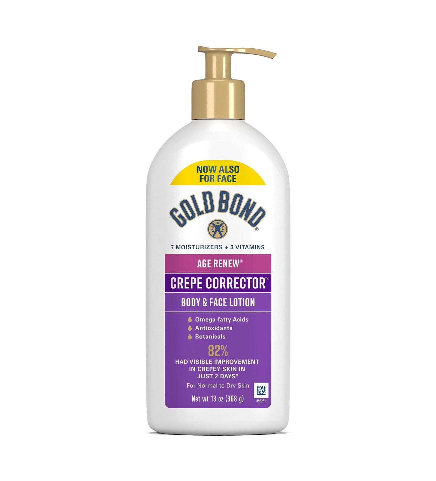 HotGold Bond Age Renew Crepe Corrector Body Lotion, Replenishing & Smoothing Formula, Gold Bond Crepe Corrector Body Lotion, 8 oz