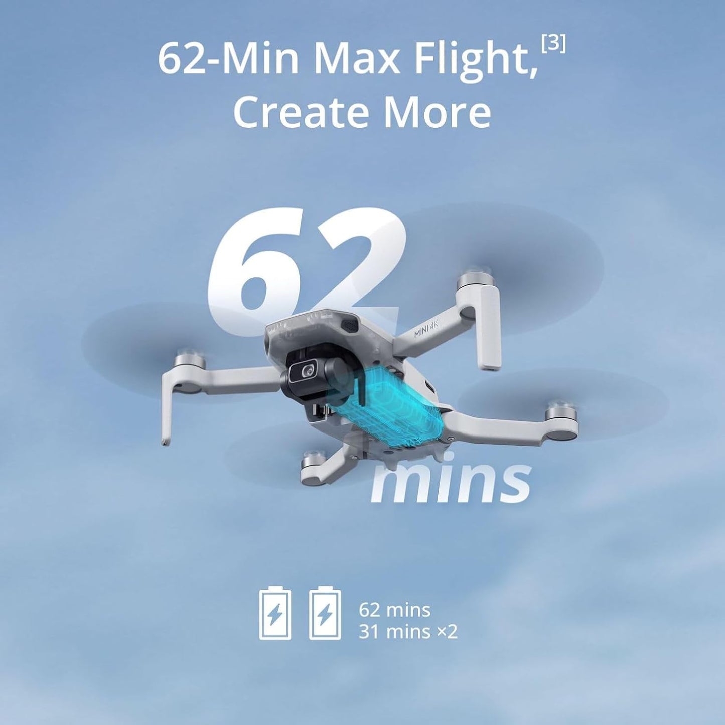 HotDJI Mini 4K Camera Drone Combo, Drone with 4K UHD Camera for Adults, Under 249 g, 3-Axis Gimbal Stabilization, 10km Video Transmission, Auto Return, 2 Batteries for 62-Min Max Flight Time, QuickShots | Drone With 4K UHD Camera for Adults, 3-Axis Gimbal