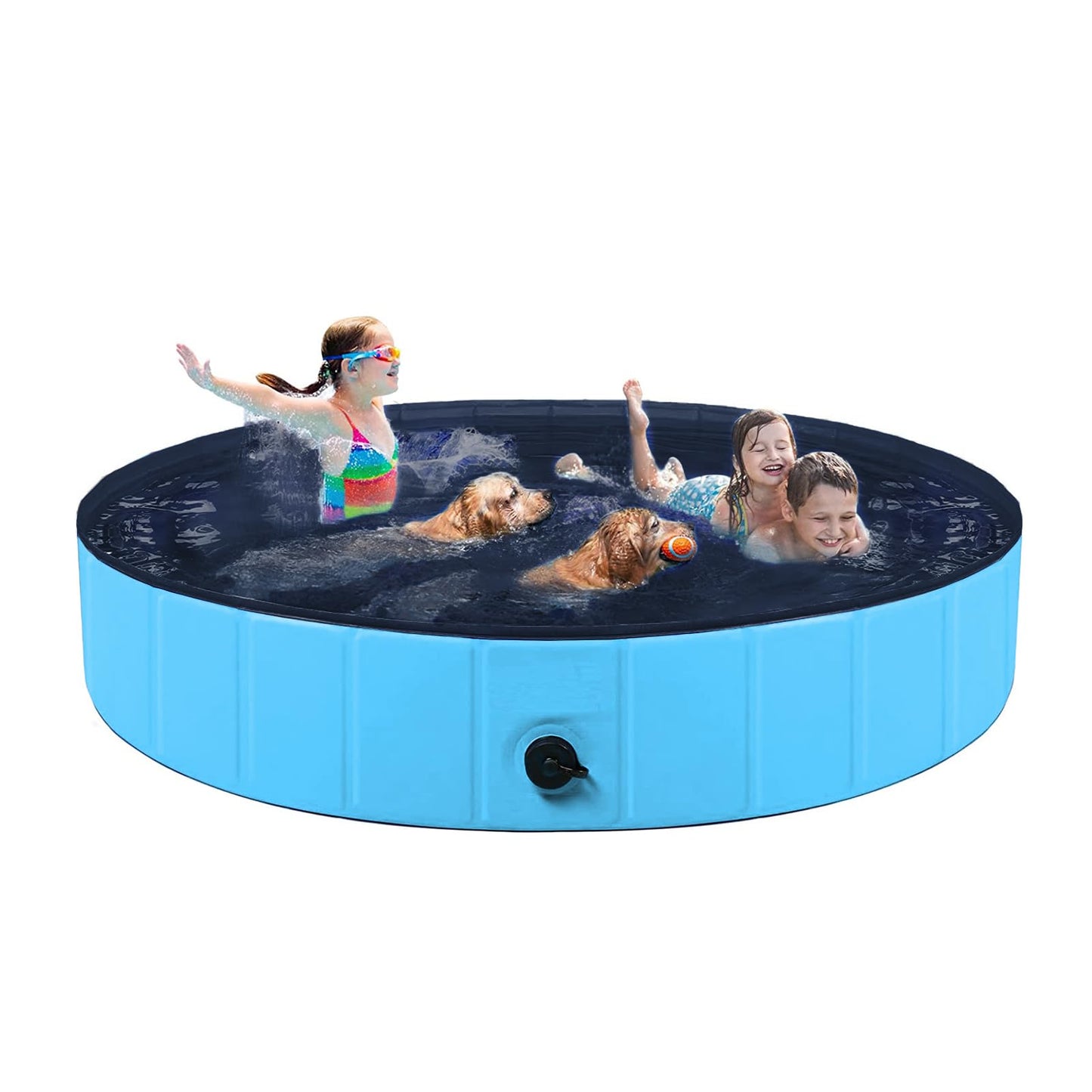 Hot Dog Pool Foldable pet Pool Dog Swimming Pool pet Swimming Pool PVC Non-Slip for All Kinds of Pets (32x8in)