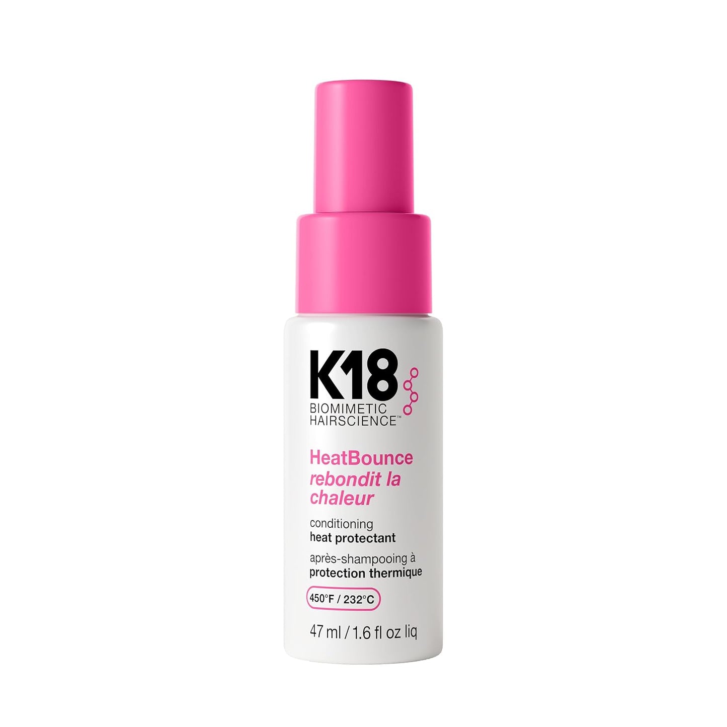 HotK18 HeatBounce Conditioning Heat Protectant Spray, Lightweight Leave-In Conditioner + 450℉ (232°C) Inside-Out Heat Protection, Soften, Smooth + Detangle All Hair Types