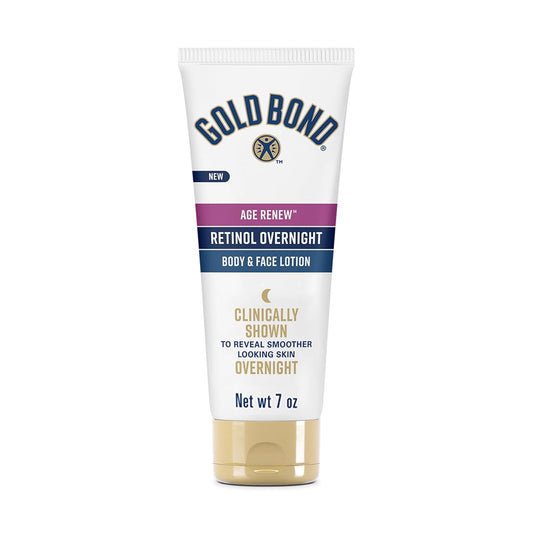 HotGold Bond Age Renew Retinol Overnight Body & Face Lotion, Retinol Face and Body Lotion with Peptide Complex, 7 oz