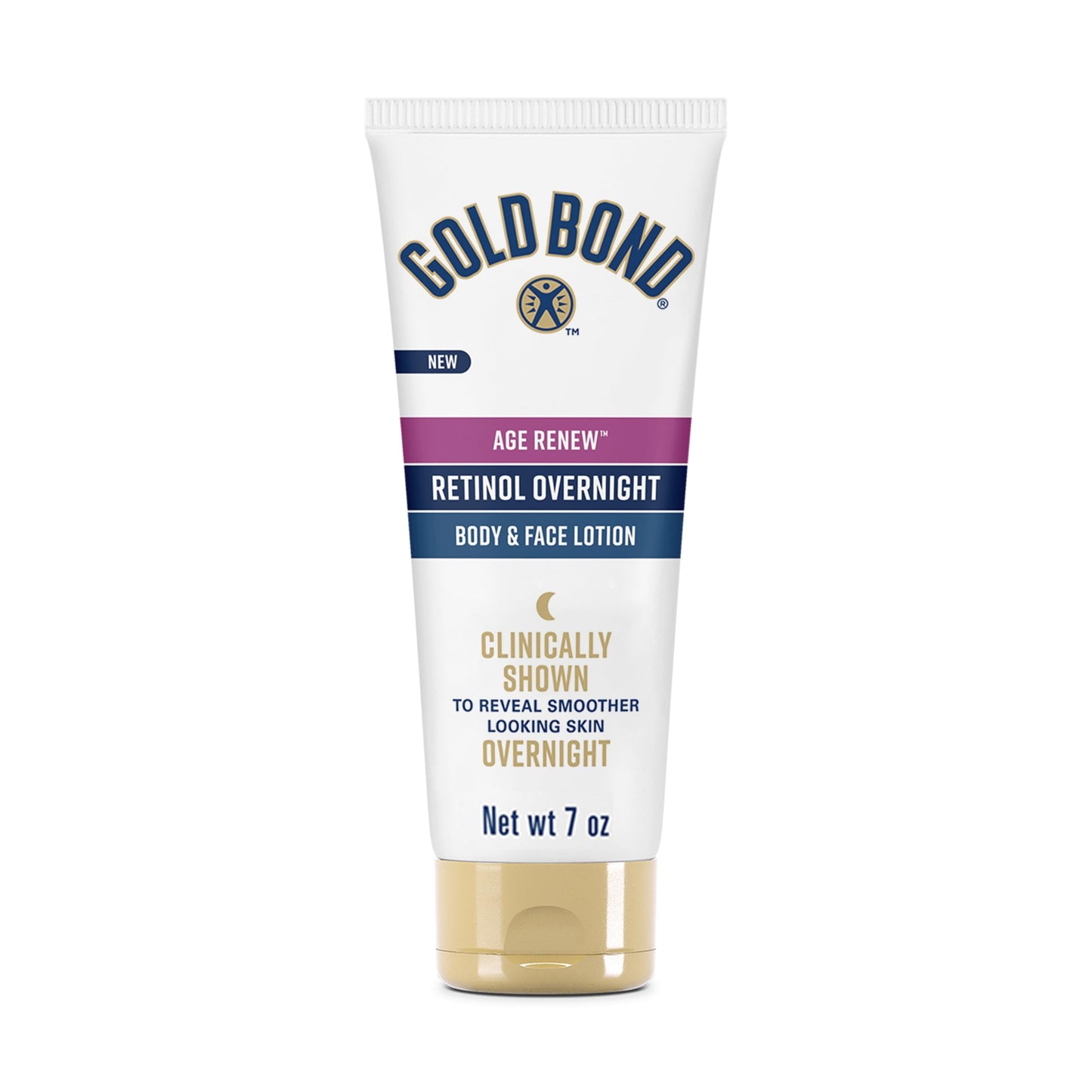 HotGold Bond Age Renew Retinol Overnight Body & Face Lotion, 13 Oz, Anti-Aging Moisturizer for Visibly Plumper, Smoother Skin, 24-HR Hydration, Non-Irritating, Non-Greasy, Dermatologist-Tested, Unscented
