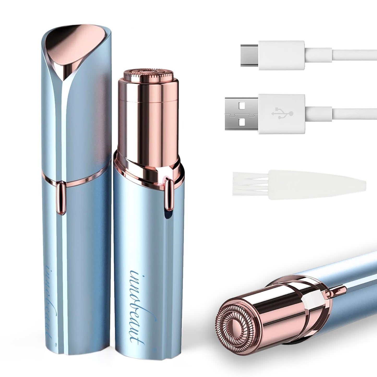 Hotinnobeaut Facial Hair Removal for Women, Electric Painless Facial Hair Remover for Face, Lip, Chin with USB Rechargeable, Blue(Device Only)