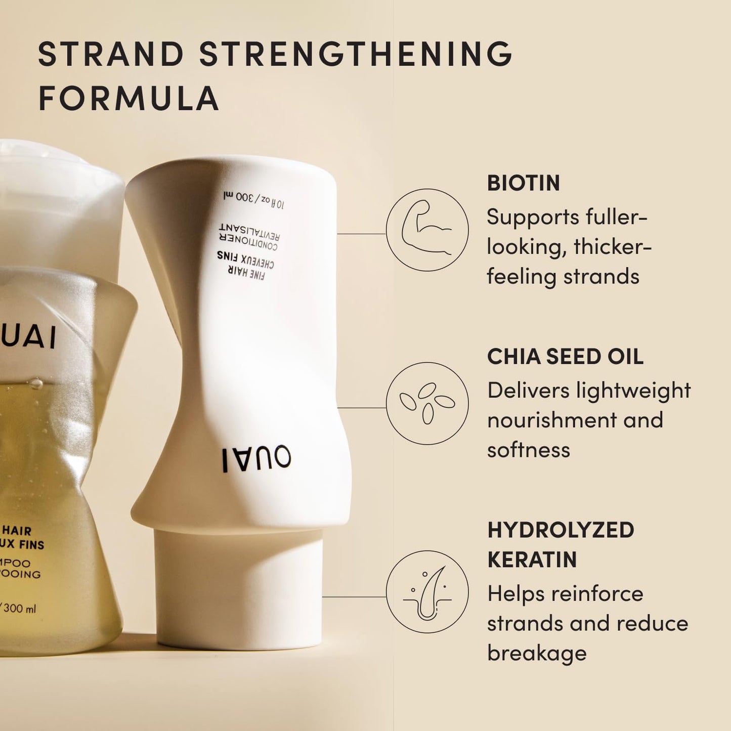 HotOUAI Fine Shampoo and Conditioner Set - Sulfate Free Shampoo and Conditioner for Women & Men - Made with Keratin, Marshmallow Root, Shea Butter & Avocado Oil - Free of Parabens & Phthalates (10 Fl Oz)