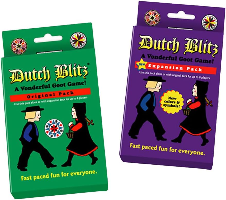 HotDutch Blitz Card Game - Original Fast Paced Family Game with 160 Cards | Exciting 2-4 player competition for ages 8+, includes 4 colorful decks, simple rules, and quick-to-learn strategy play