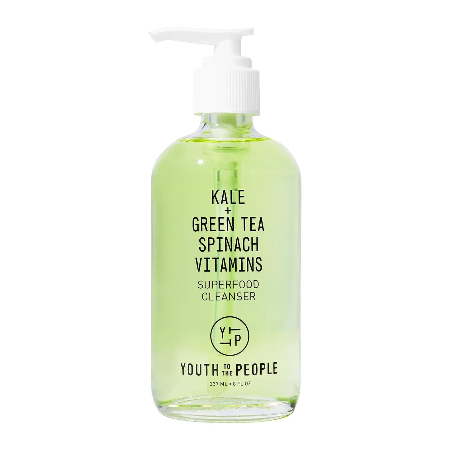 HotYouth To The People Superfood Facial Cleanser - Kale + Green Tea Daily Face Wash, Gently Removes Makeup, SPF, and Oils, Soothing Antioxidants for Glowing Skin, pH Balance, Clean Pores, Refillable