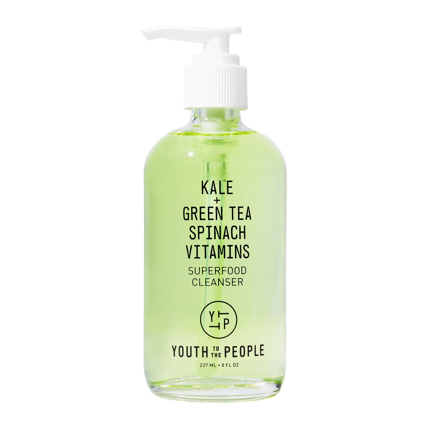 HotYouth To The People Superfood Facial Cleanser - Kale + Green Tea Daily Face Wash, Gently Removes Makeup, SPF, and Oils, Soothing Antioxidants for Glowing Skin, pH Balance, Clean Pores, Refillable