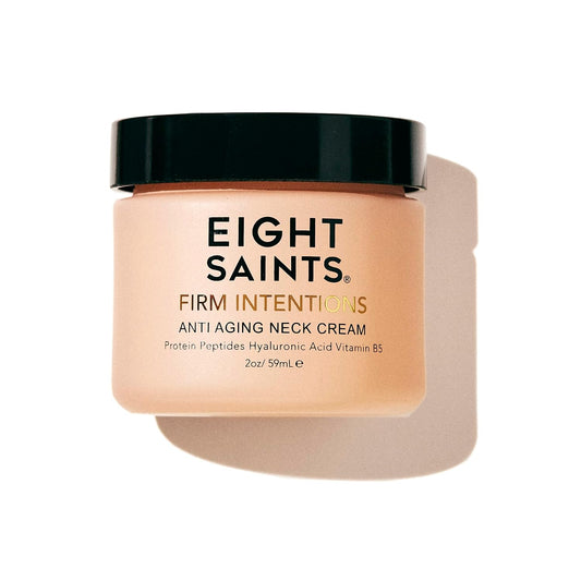 HotEight Saints Firm Intentions Anti Aging Neck Cream For Firming Skin and Reducing Wrinkles, with Protein Peptides, Hyaluronic Acid, and Niacinamide, 2 Ounces