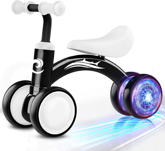 HotGamfeiny Colorful Lighting Baby Balance Bike Toys for 1 Year Old Boy Girl Gifts, 10-36 Month Toddler Balance Bike, No Pedal 4 Silence Wheels & Soft Seat First Riding on Toys, 1st Birthday Gifts