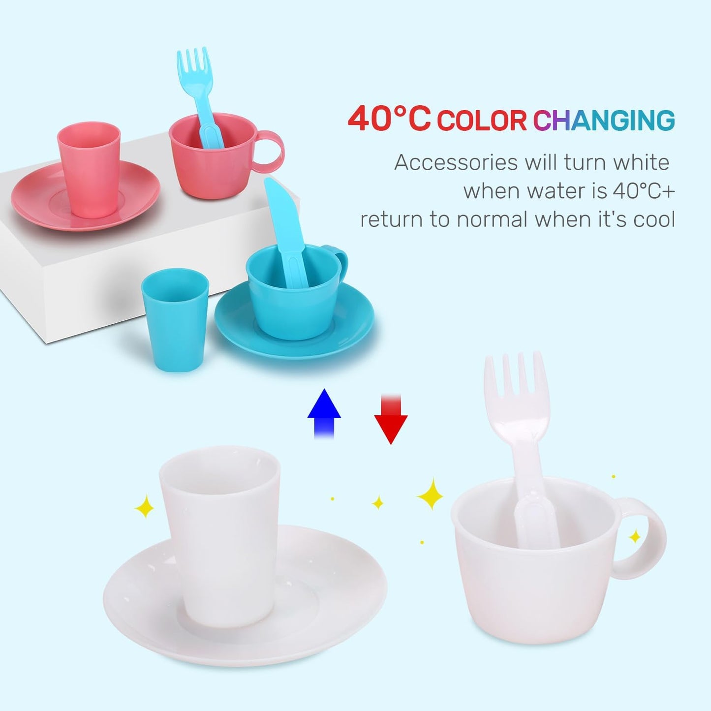 Hot CUTE STONE Color Changing Kitchen Sink Toys, Children Electric Dishwasher Playing Toy with Running Water, Upgraded Faucet, Automatic Water Cycle System Play House Pretend Role Play Toys for Boys Girls
