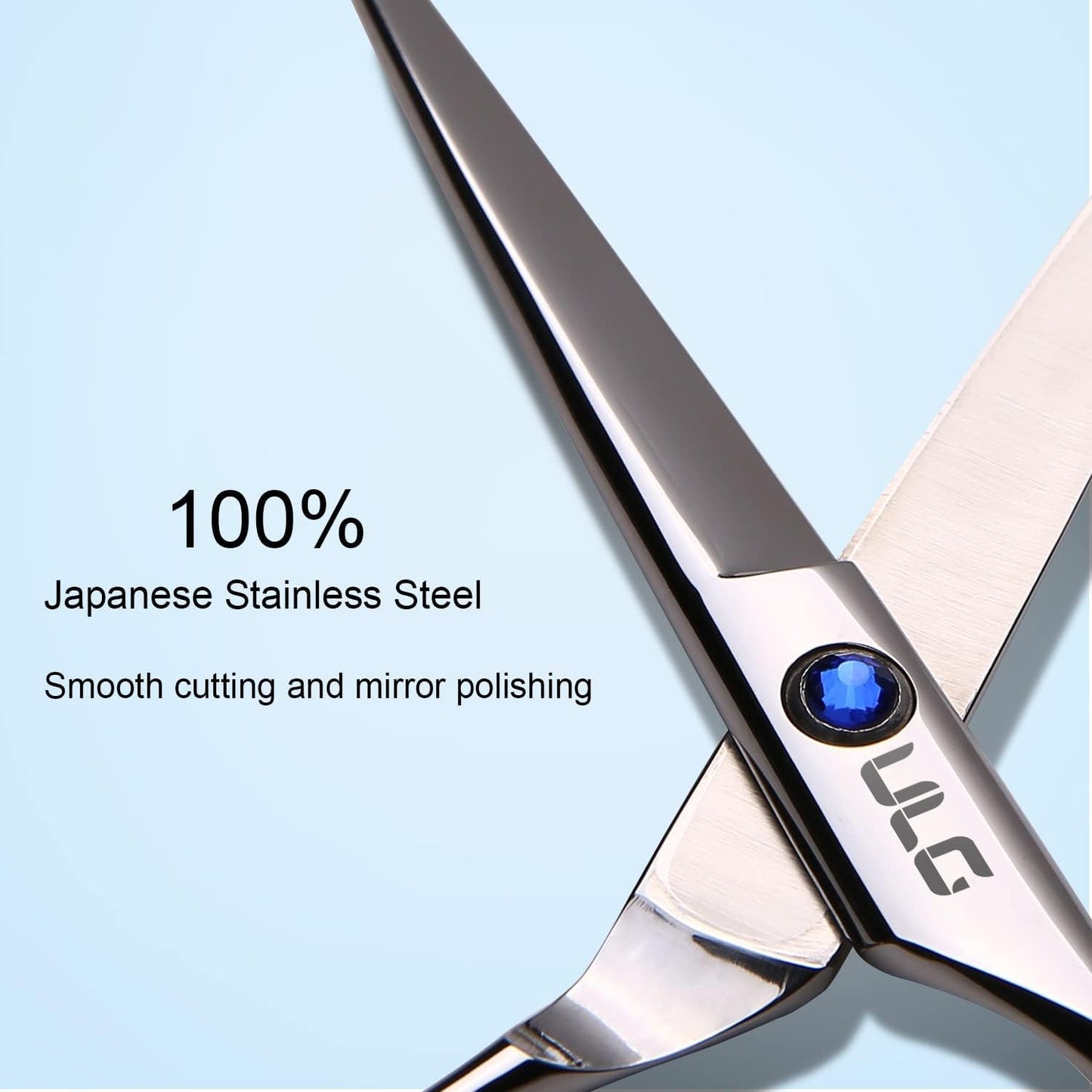 HotHair Cutting Scissors, ULG Professional Hair Scissors 6.5 inch Right-Hand Razor Edge Barber Shears Salon Hair Cutting Shears Made of Japanese Stainless Steel, Hand Sharpened Blue