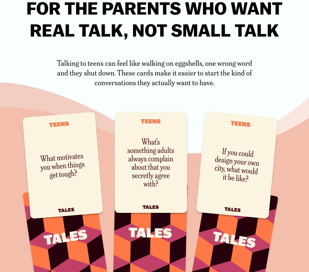 Hot TALES 150 Conversation Cards, Perfect for Dinners, Road Trips, Classrooms & Game Nights, Gifts & Gatherings, Conversation Starters to Spark Creativity