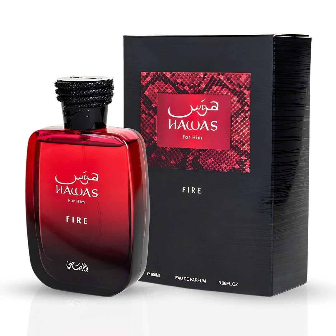 Hot RASASI Hawas Fire Eau De Parfum Spray 100ML(3.4 Oz) - Bold Long Lasting Arabian Perfume For Men With A Fiery Essence - Indulge In A Luxurious Perfume Men That Captures Masculine Elegance And Strength