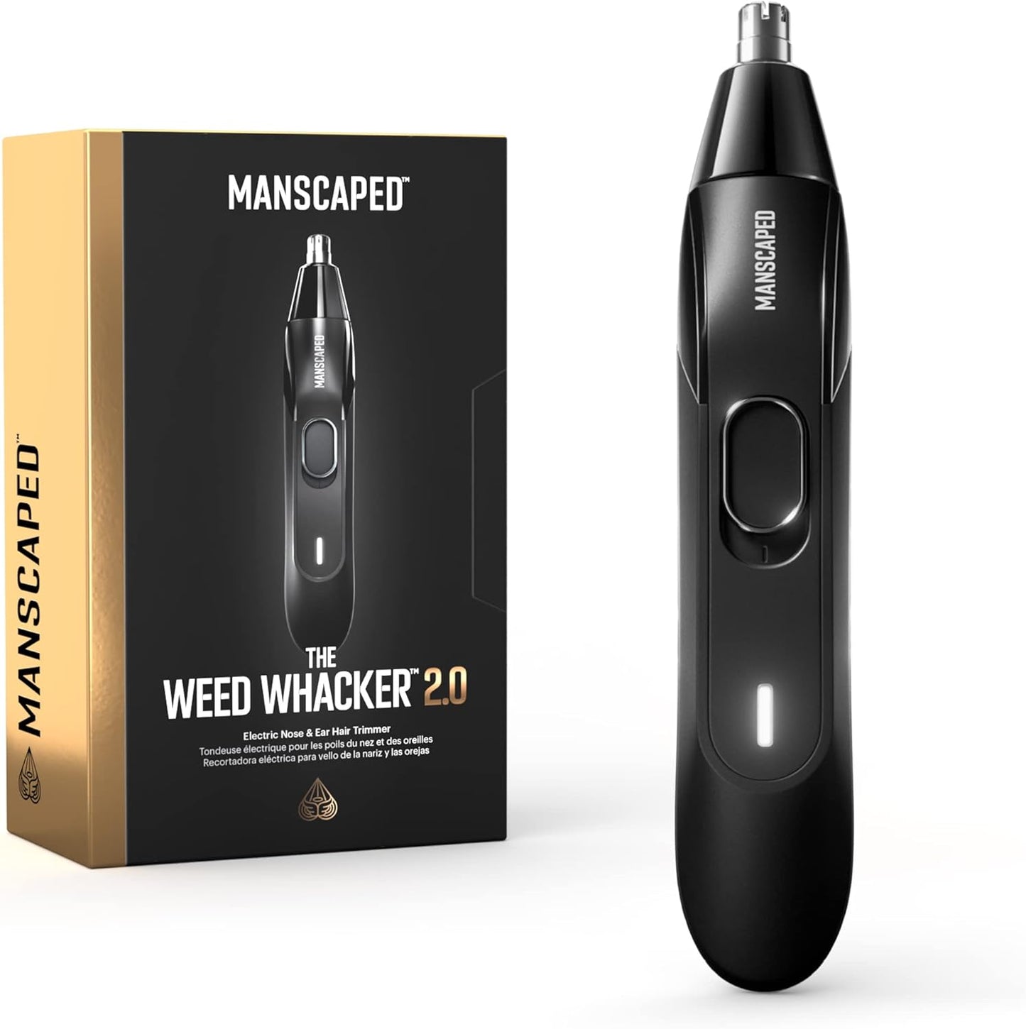 HotMANSCAPED® The Weed Whacker® 2.0 Electric Nose & Ear Hair Trimmer – 7,000 RPM Precision Tool with Rechargeable Battery, Wet/Dry, Easy to Clean, Improved Stainless Steel Replaceable Blade