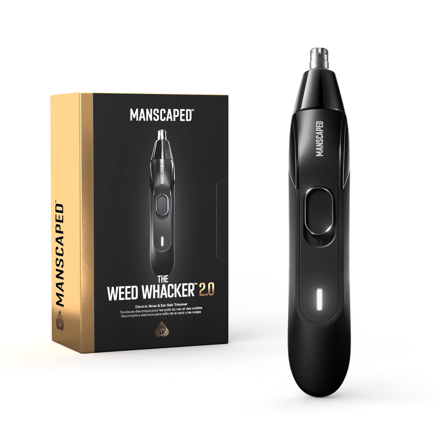 HotMANSCAPED® The Weed Whacker® 2.0 Electric Nose & Ear Hair Trimmer – 7,000 RPM Precision Tool with Rechargeable Battery, Wet/Dry, Easy to Clean, Improved Stainless Steel Replaceable Blade