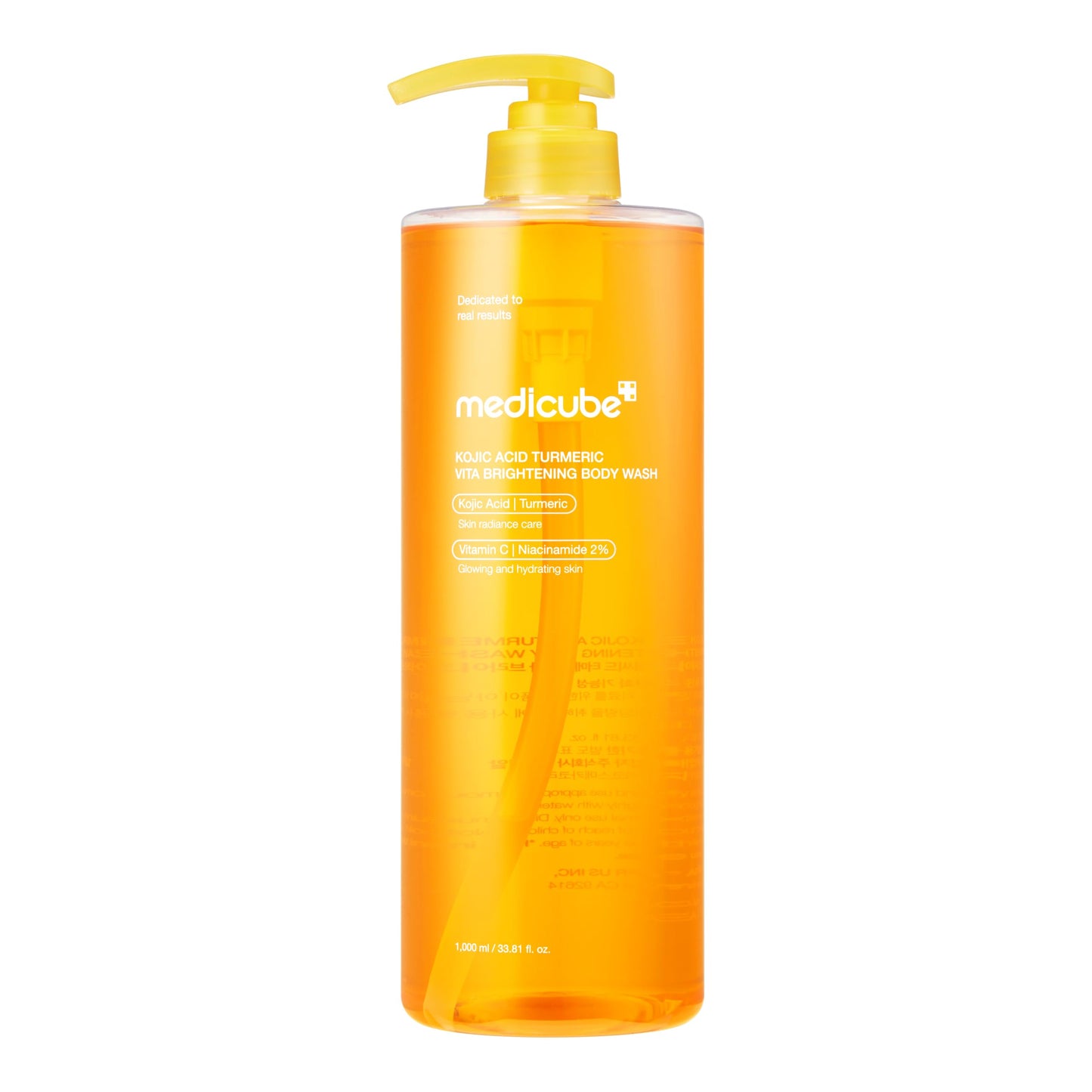Hotmedicube Kojic Acid Turmeric Brightening Body Wash | Gentle Shower Gel for Uneven Skin | Niacinamide, Vitamin C, AHA/BHA | Deep Cleansing, Hydrating Formula | Easy and Effective, 13.52 fl.oz