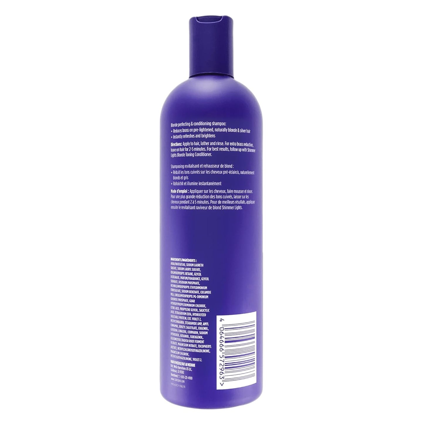 HotClairol Professional Shimmer Lights Purple Shampoo | Neutralizes Brass & Yellow Tones | For Blonde, Silver, Gray & Highlighted Hair